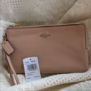 Coach double zip wristlet wallet f87587
